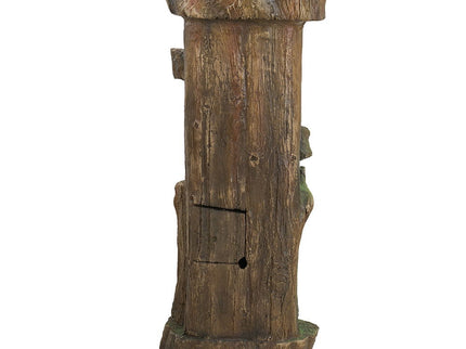 Rustic Decorative Tree Trunk 5 Tier Water Fountain, With Light And Pump, For Indoor And Outdoor - Brown