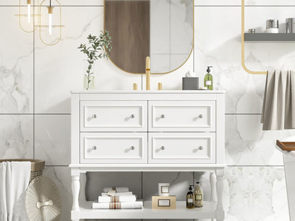 Bathroom Vanity Cabinet With Undermount Sink, 4 Drawer Set