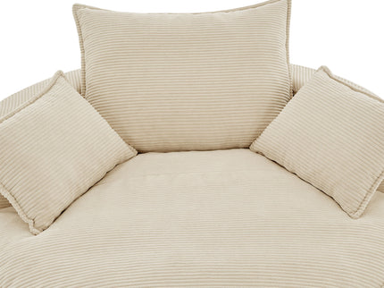 360° Swivel Accent Barrel Chair With Dual Layer Cushion And 3 Removable Pillows