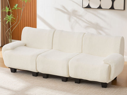3 Seater Sofa Couch With Curved Armrests