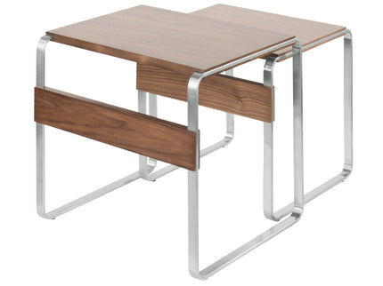 Tea Side Mid-Century Modern Nesting Tables - Walnut