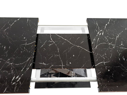 Modern Rectangle Dining Table With Stretchable TopAnd X Shape Legs