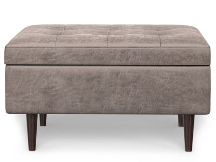 Shay - Large Square Coffee Table Storage Ottoman Mid-Century Style