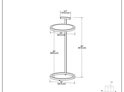 Brook - C Side Table - White / Gold