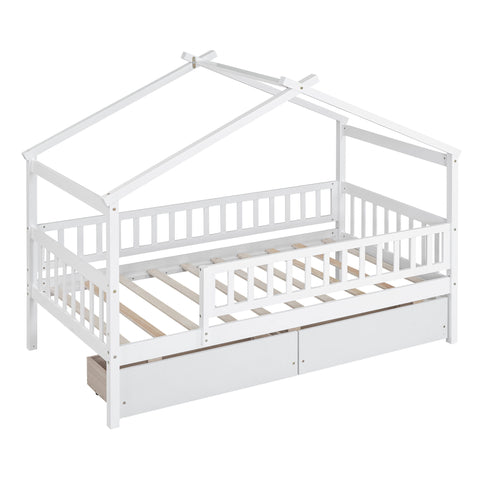House Bed With 2 Drawers