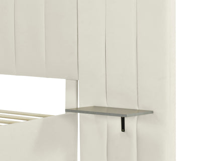 Upholstered Platform Bed With Big Headboard