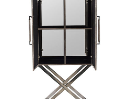 Cabinet - Silver - Faux Leather