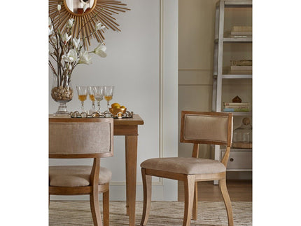Classic Dining Chair With Curved Back (Set of 2) - Beige / Light Natural