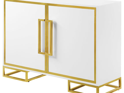 Synchrony - 2 Door Accent Cabinet With Art Deco Trim - White