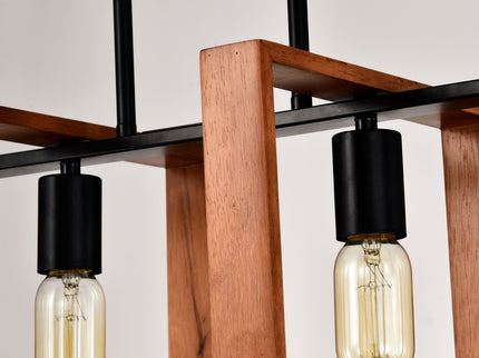 4 Light Kitchen Island Lights Pendant Light Farmhouse Dining Room Light Fixture, Rectangular Chandelier, 36" Hanging Lighting For Living Room, Conference Room, Home Office - Matte Black