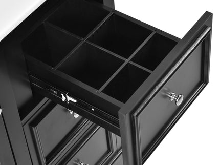 Bathroom Vanity With Sink, Modern Elegant Bathroom Storage Cabinet With 3 Drawers And Adjustable Shelves, Freestanding Vanity Set With Mirror Cabinet, Single Sink Bathroom Vanity