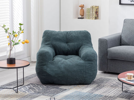 Soft Teddy Fabric Tufted Foam Bean Bag Chair With Teddy Fabric