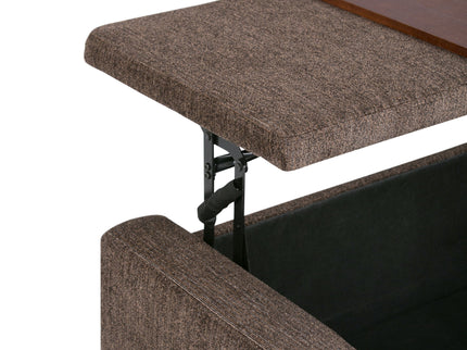 Bretton - Lift Top Storage Ottoman - Deep Umber Brown