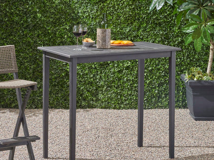 Outdoor Minimalist Acacia Wood Rectangle Bar Table