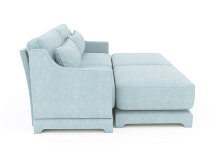 Stylish Sofa With Ottoman And Lumbar Pillows, Ergonomic Design