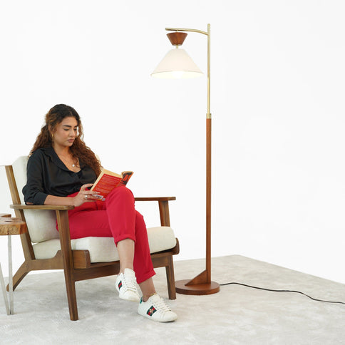 Floor Lamp, Standing Light For Living Room - Brown
