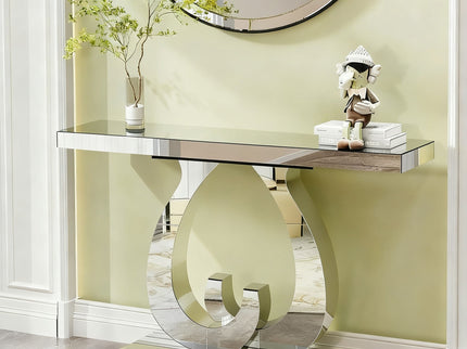 Double C - Base Rectangular Sofa Table For Living Room - Silver