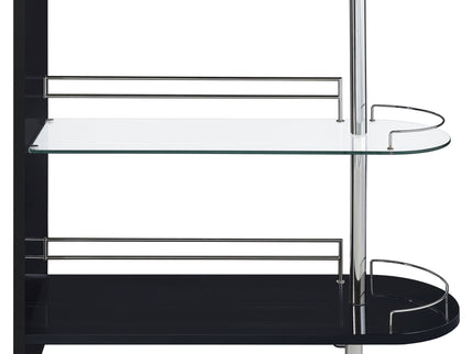Karinna - 2 Tier Home Bar Table With Shelf - Silver