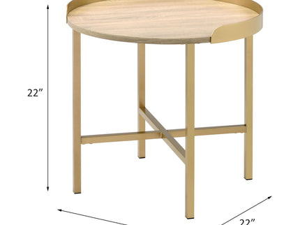 Mithea - End Table - Oak / Gold