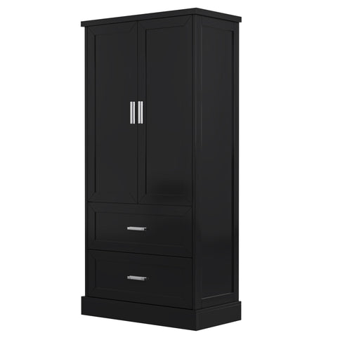 Tall Bathroom Storage Cabinet With 2 Doors And Drawers, Adjustable Shelf