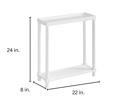 Narrow Side End Tables With Shelf (Set of 2)