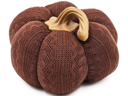 Pumpkin Ornament Decor For Holiday Harvest Festival Fall Festival & Thanksgiving (Set of 2) - Dark Brown