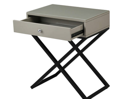 Koda - End Side Table Nightstand, Drawer And Cross Base