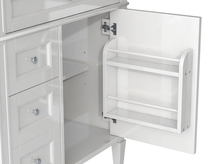 Bathroom Vanity With Medicine Cabinet, Royal Mirror Cabinet, Modern Bathroom Storage Cabinet With 2 Soft Closing Doors And 4 Drawers