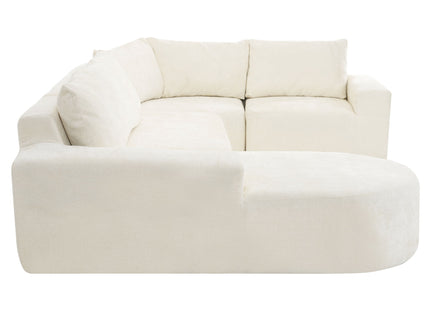 Modular Cloud Sectional Sofa Set, U-Shaped Upholstered Couch With Deep Seat