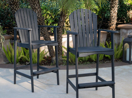 Outdoor Acacia Wood Adirondack Barstools (Set of 2)