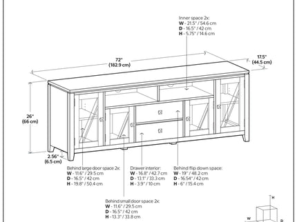 Cosmopolitan - Handcrafted Wide TV Media Stand