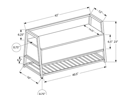 Bench Storage, Rectangular, Contemporary & Modern