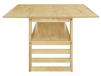 5 Piece Extendable Wood Square Dining Table Set With 2 Drop Leaves