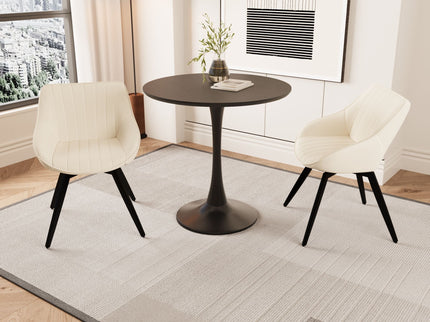 Round Dining Table Set With Tulip Design And 2 Chairs
