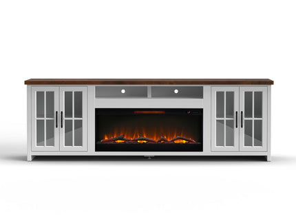 Fireplace TV Stand Console & Fixed Shelves