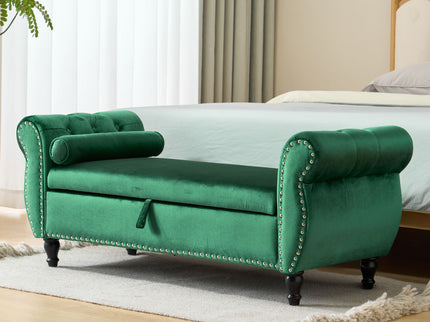 Luxurious Multifunctional Storage Ottoman Bench With Pillow