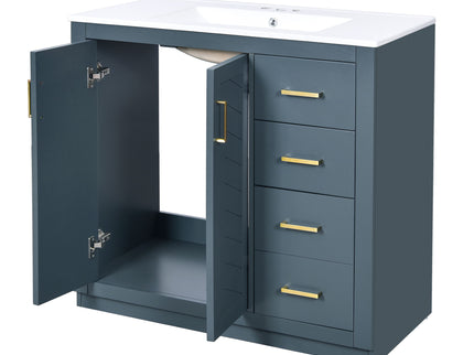 Bathroom Vanity With Sink Combo, Storage Cabinet, Freestanding Set With 3 Drawers & Soft Closing Doors