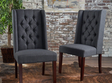 Sophisticated Tufted Dining Chair With High Back Design