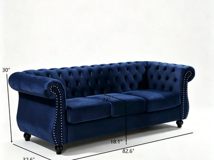 Chesterfield 3 Seater Sofa With Rolled Arms