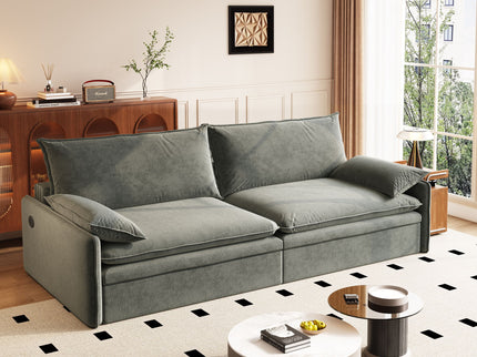 4 Seat Convertible Sleeper Sofa Bed, Modern With Storage