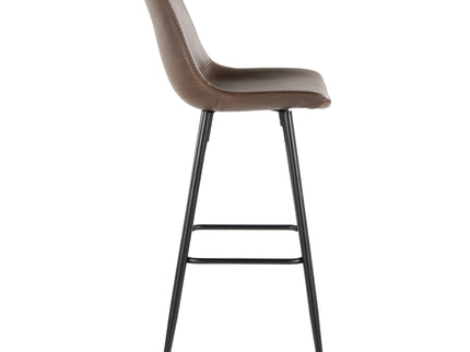 Durango - Industrial / Urban Fixed Height Barstool Square Footrest (Set of 2) - Black / Espresso