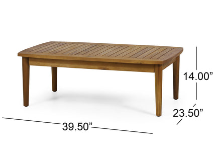Outdoor Acacia Wood Loveseat Set With Coffee Table