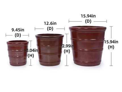 3 Pieces Flowerpot, Planter For Patio, Garden Or Windowsills