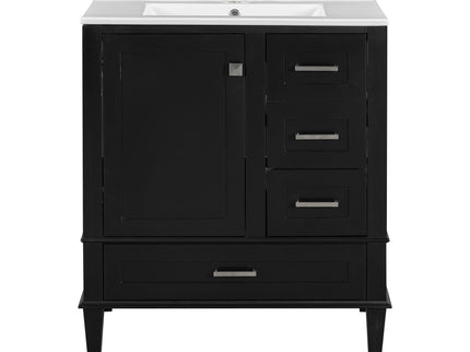 Bathroom Vanity, Modern Bathroom Cabinet With Sink Combo Set, Bathroom Storage Cabinet With A Soft Closing Door And 3 Drawers, Solid Wood Frame