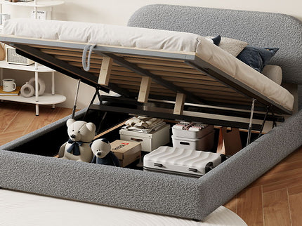 Upholstered Platform Bed With Hydraulic Storage System
