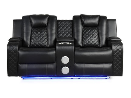Benz - Power Reclining Loveseat & LED Lighting And Built In USB