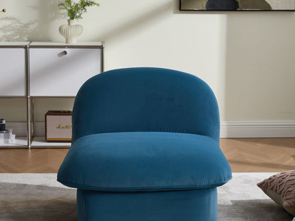 Pumpkin Shaped Swivel Accent Chair, 360 Degree Rotation For Living Room