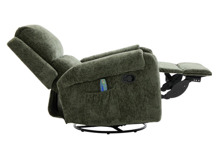 Manual Recliner Massage Chair With Swivel Rocker, 8 Massage Modes, Side Storage Pocket