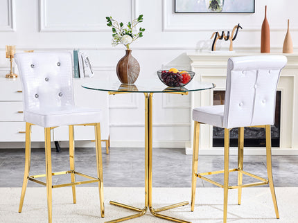 Bar Chairs With Crystal Clasp Design (Set of 2)