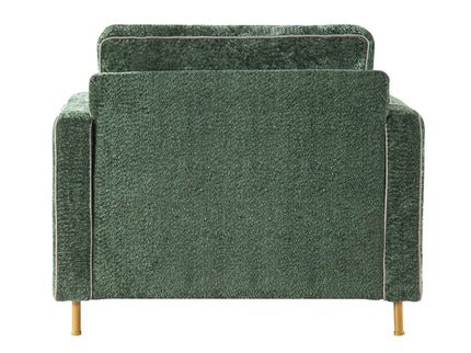 Accent Chair Upholstered Single Sofa With Square Arms, Sewn Pillow Back For Living Room